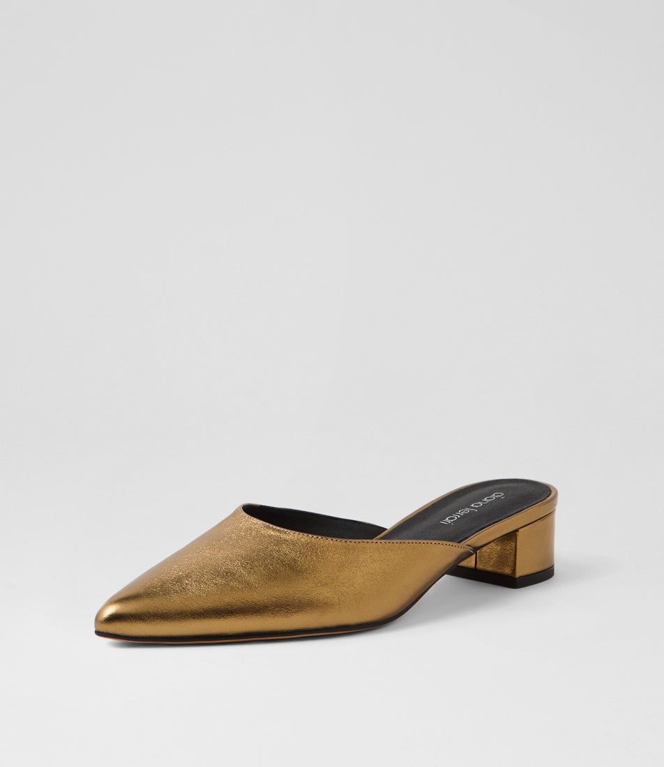 Comme Bronze Leather Heels