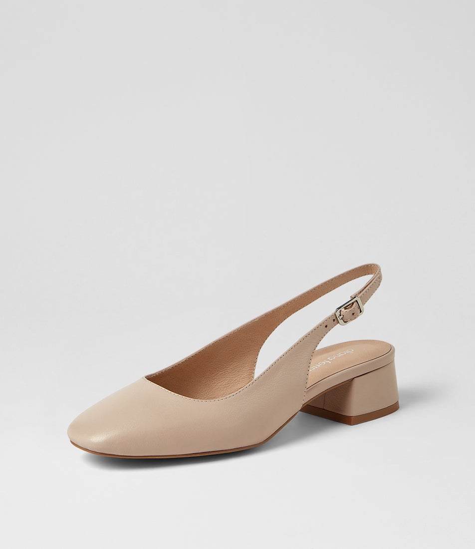 Mamia Nude Leather Heels