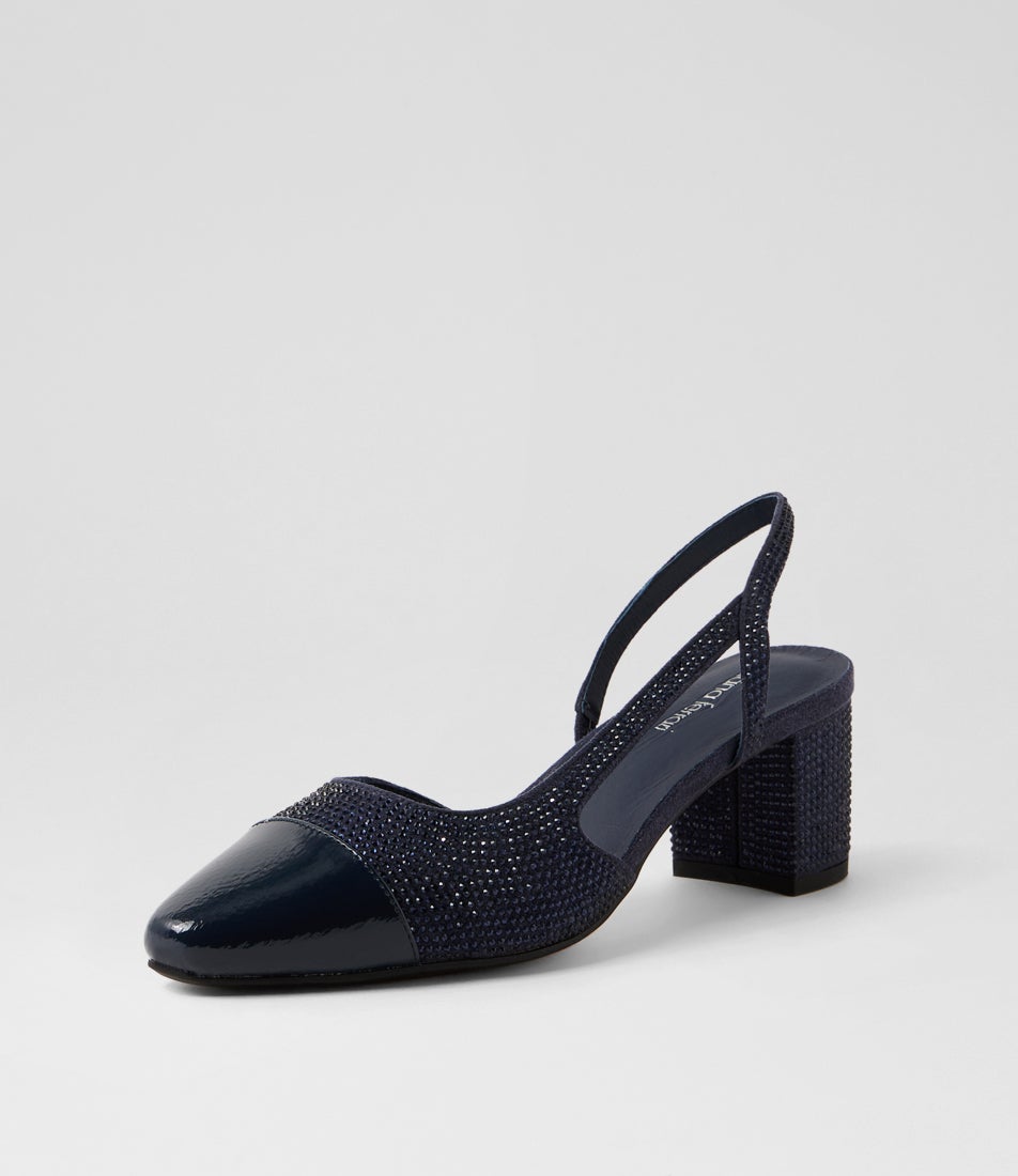 Luxury Navy Patent Jewels Heels Luxury Navy Patent Jewels Heels