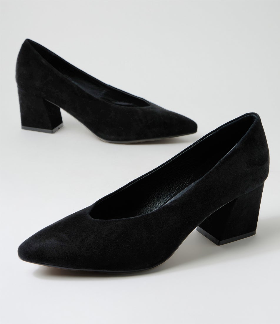 Mosko Black Suede Pump Heels