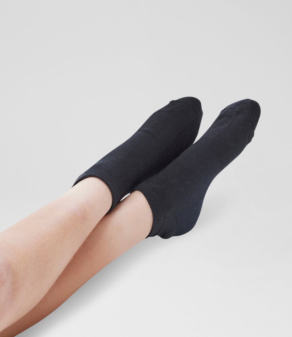 3 Pack Ankle Black Cotton Socks