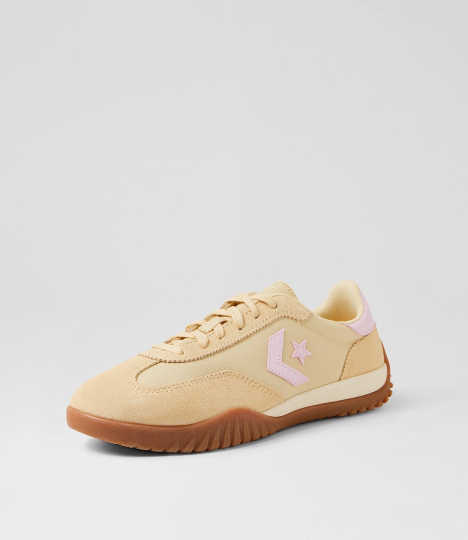 Run Star Trainer W Golden View Bloom Suede Nylon Sneakers