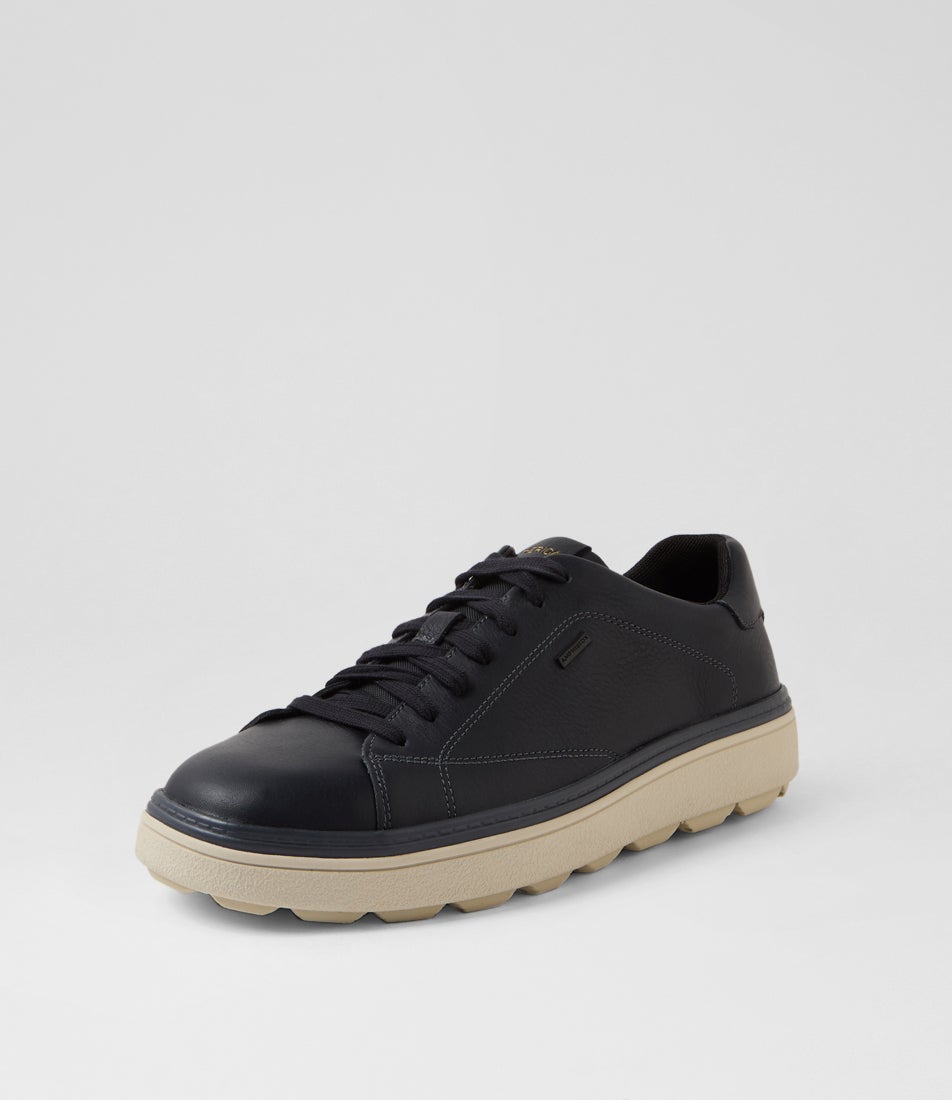 U Spherica Ecub 1 B Abx Navy Leather Sneakers