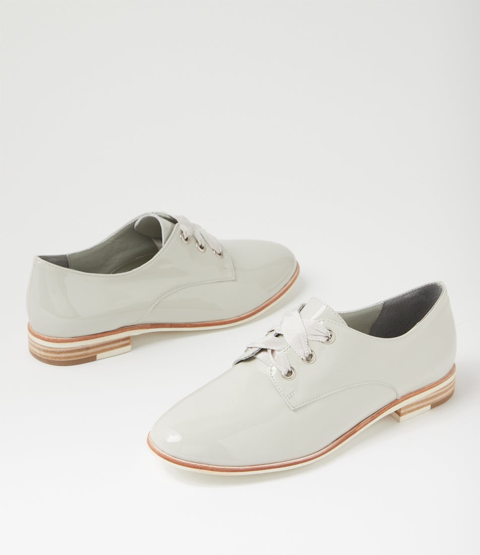 Bipka Misty Patent Leather Lace Up Flats
