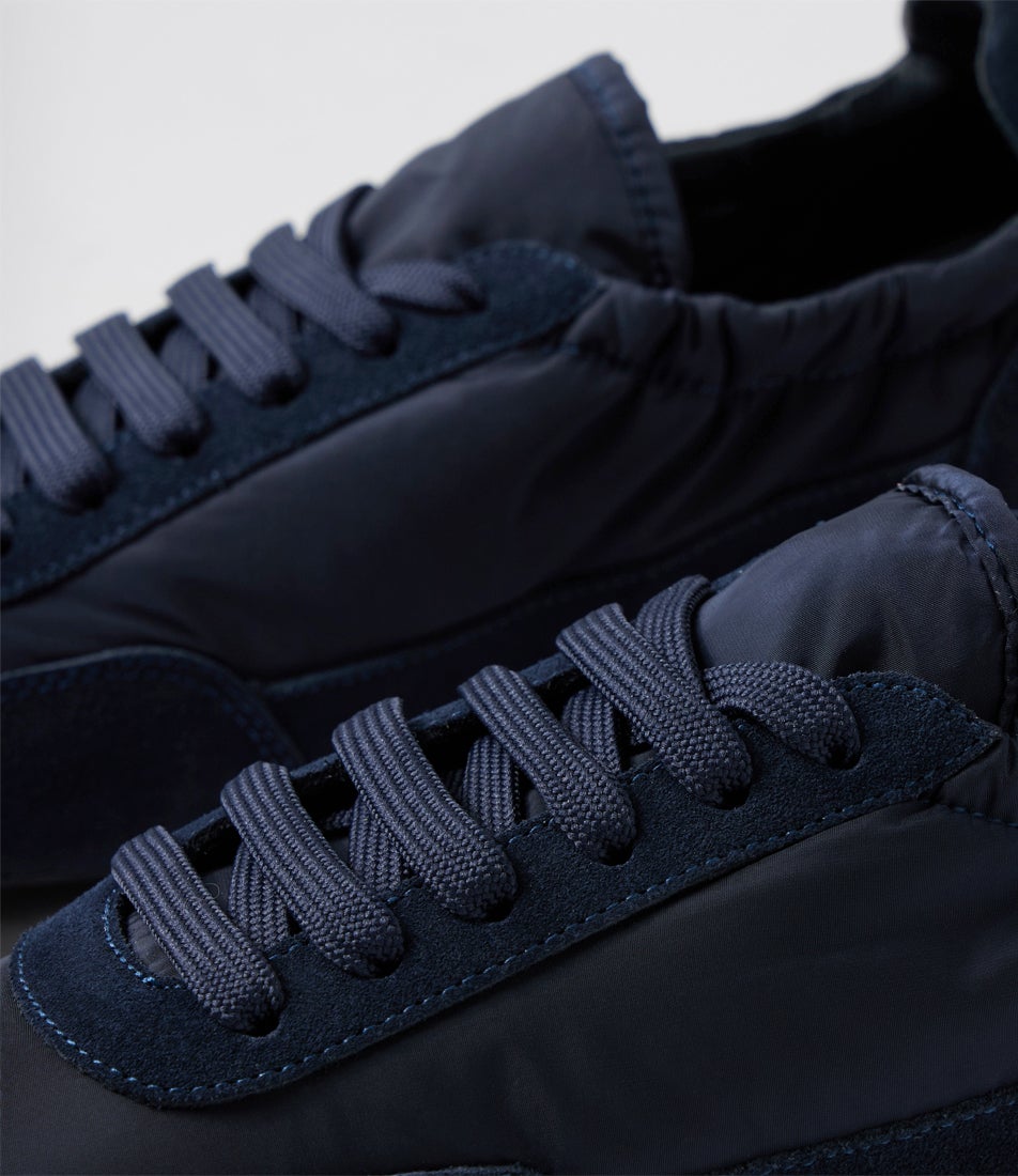 Brinkle Navy Suede Fabric Flat Shoes
