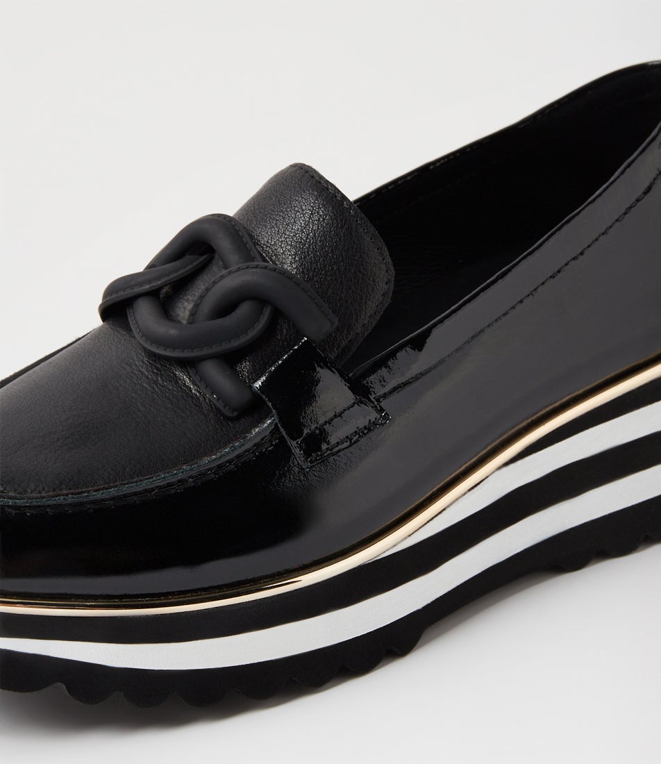 Eaila Black Patent Leather Loafers