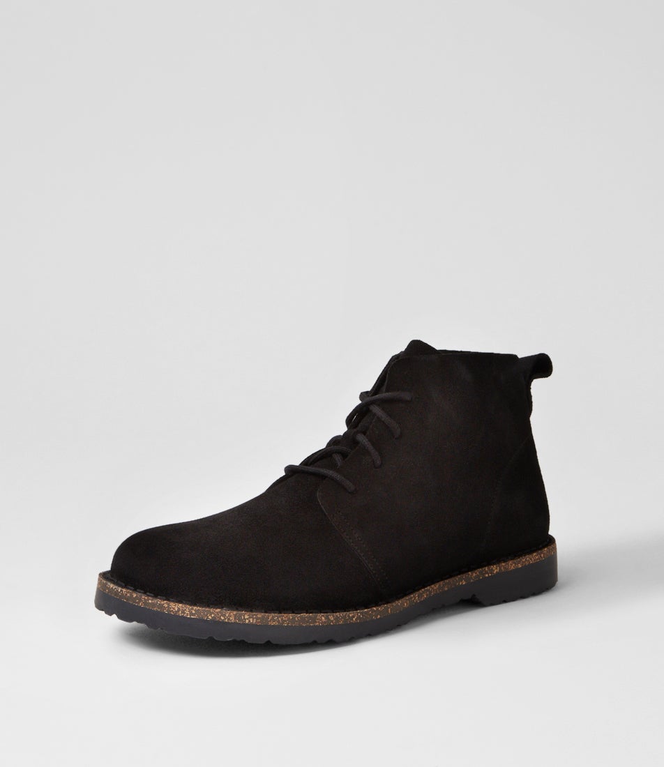 Uppsala Mid Mens Black Suede Lace Up Boots