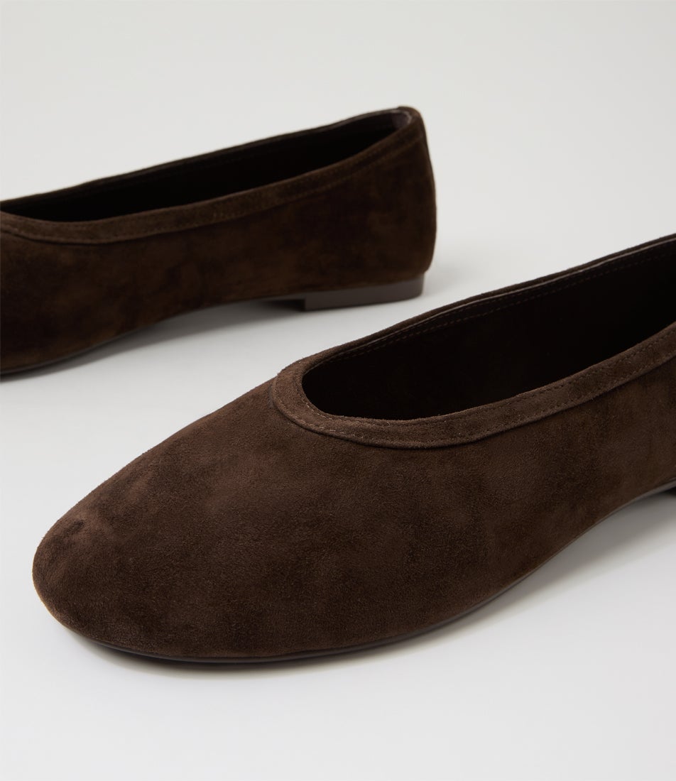 Lenita Espresso Suede Flat Shoes