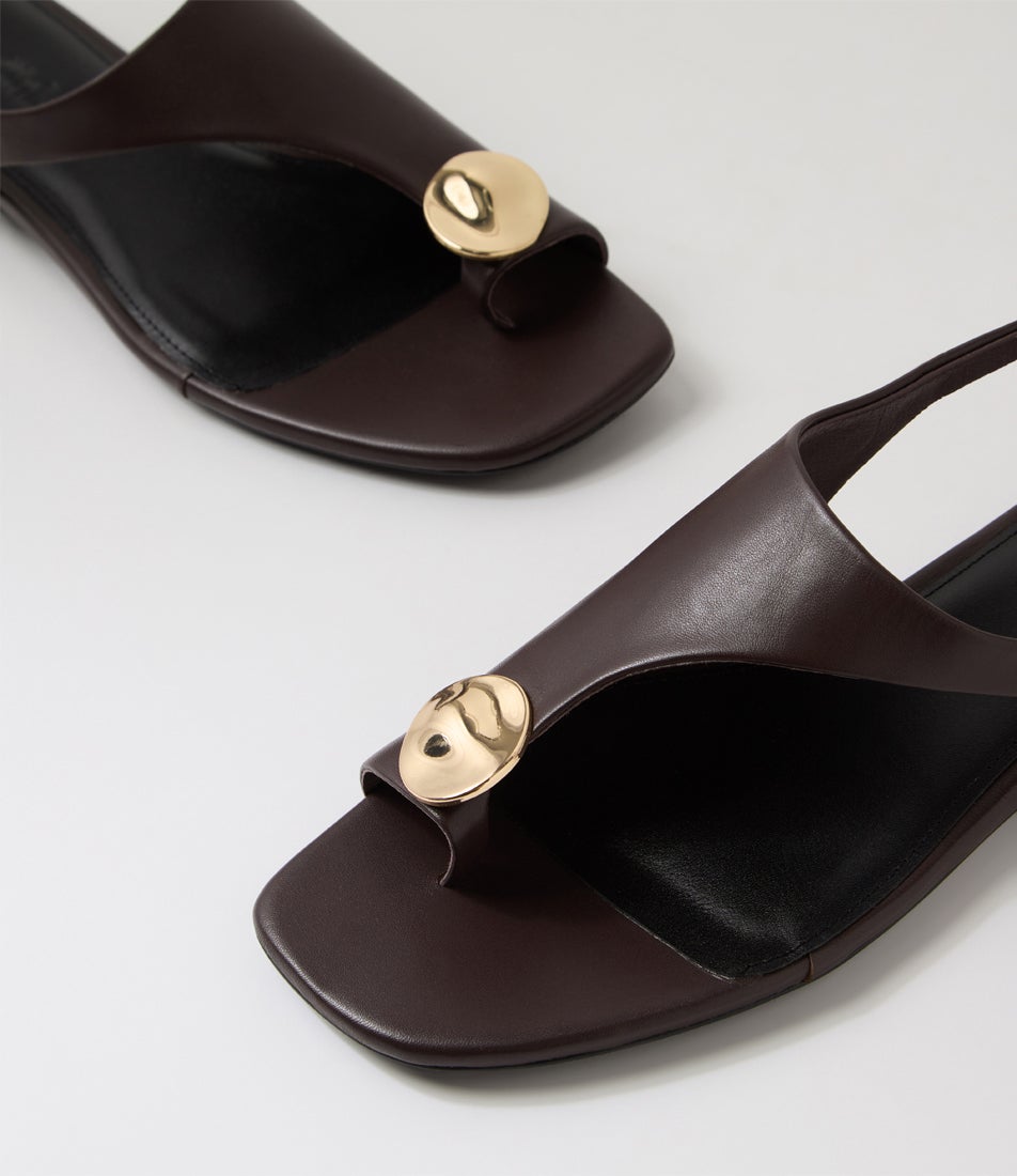 Reexi Dark Brown Leather Sandals