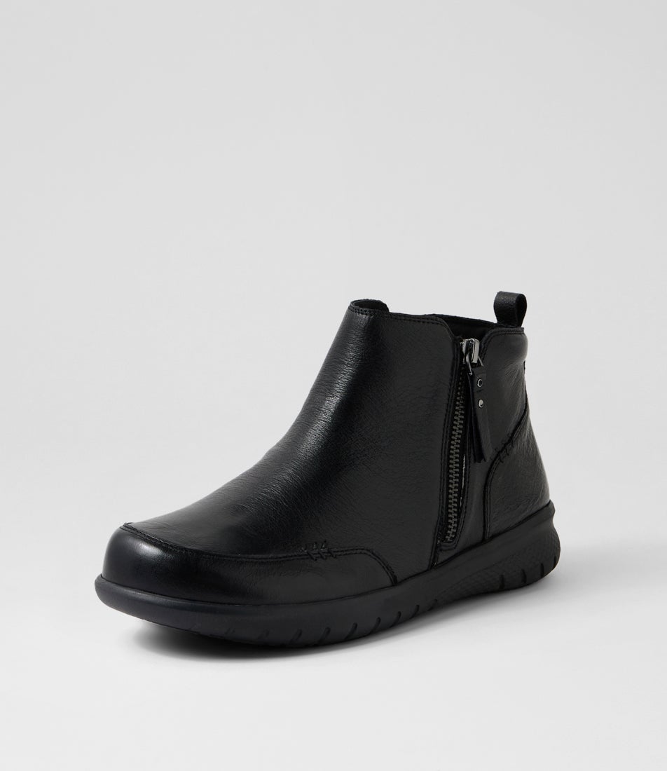 Sesta Xf Black Leather Ankle Boots