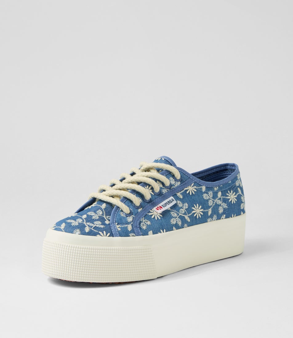 2790 Platform Sangallo Blue Indaco Favorio Canvas Sneakers