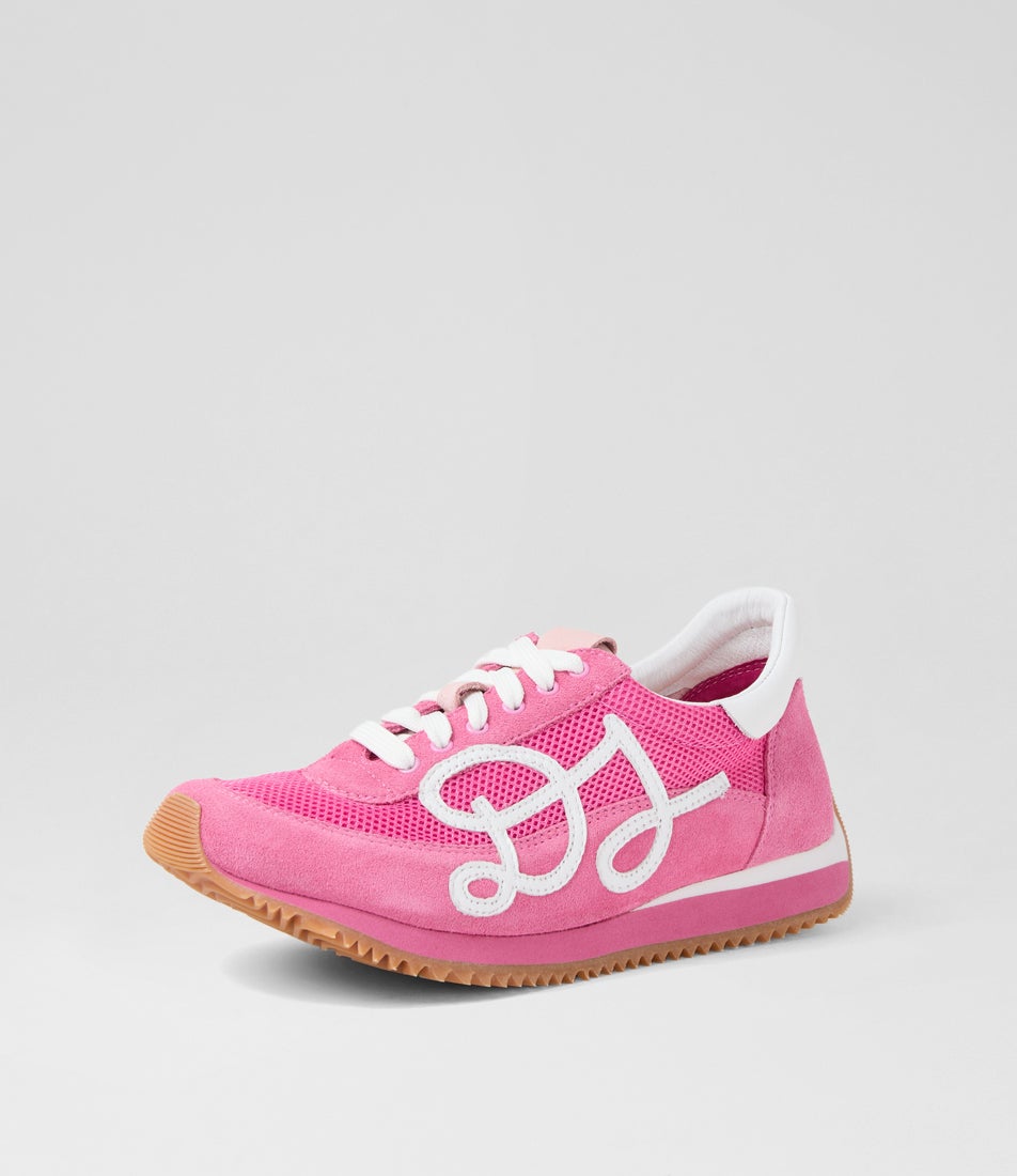 Marelle Pink White Leather Sneakers