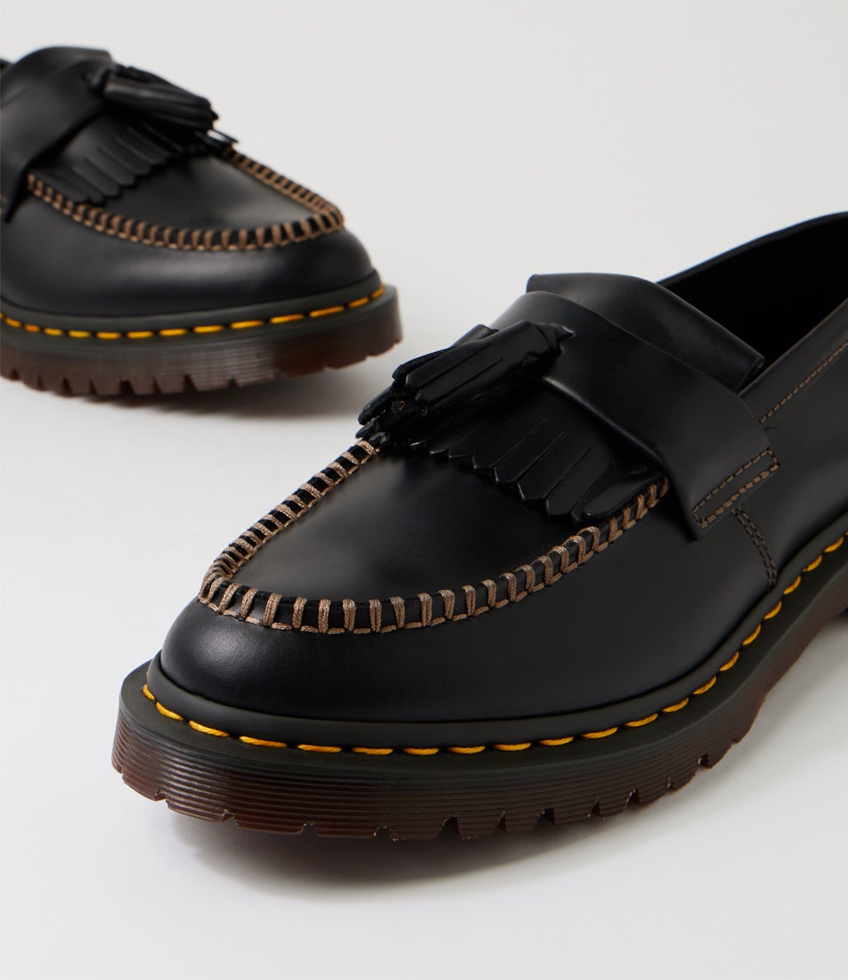 Adrian Ben Black Leather Loafers