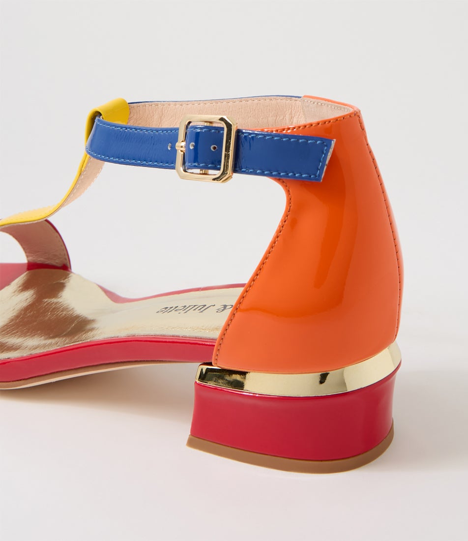 Tiffanis Red Multi Patent Leather Sandals