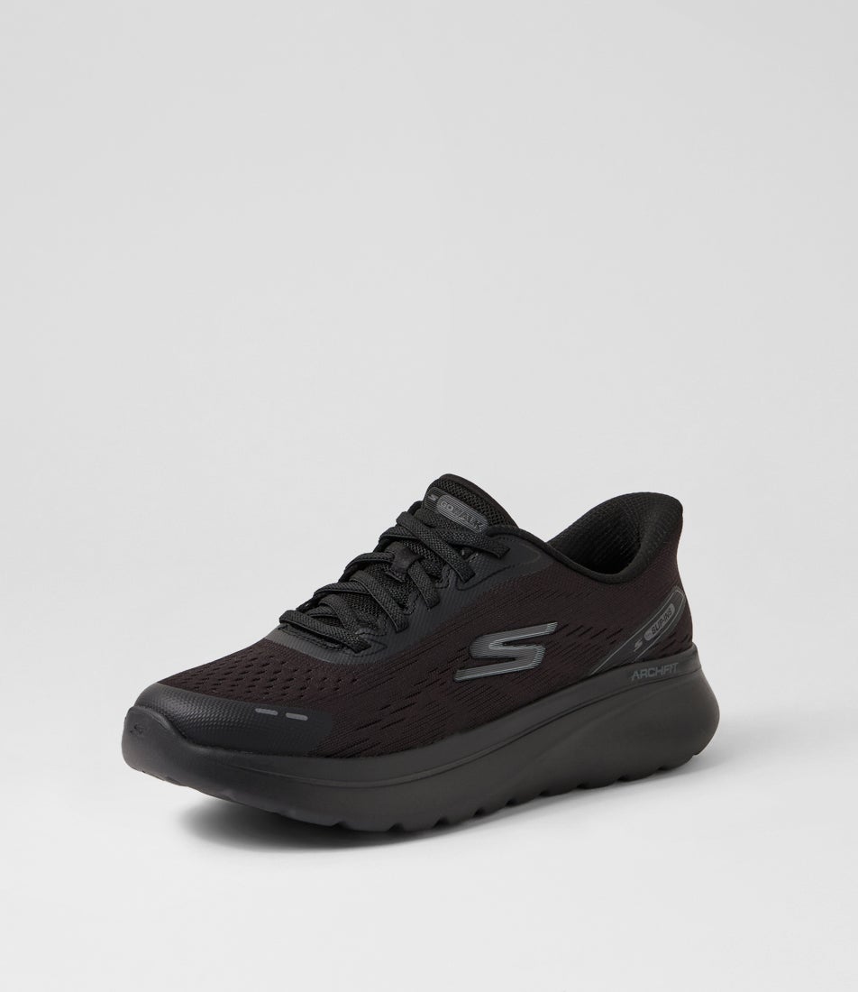 Go Walk Arch Fit N Joy Black Fabric Sneakers Go Walk Arch Fit N Joy Black Fabric Sneakers