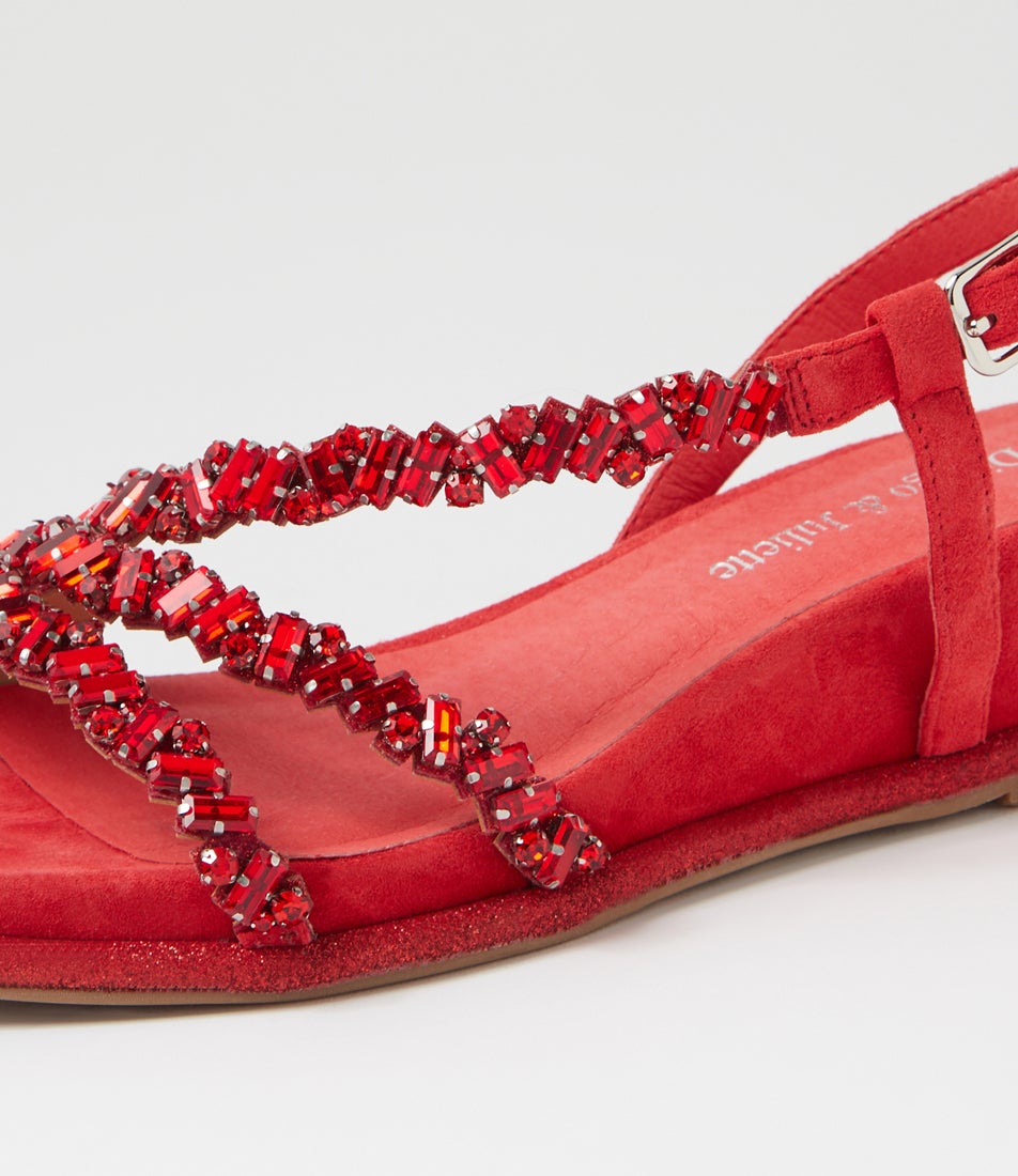 Berty Red Suede Sandals