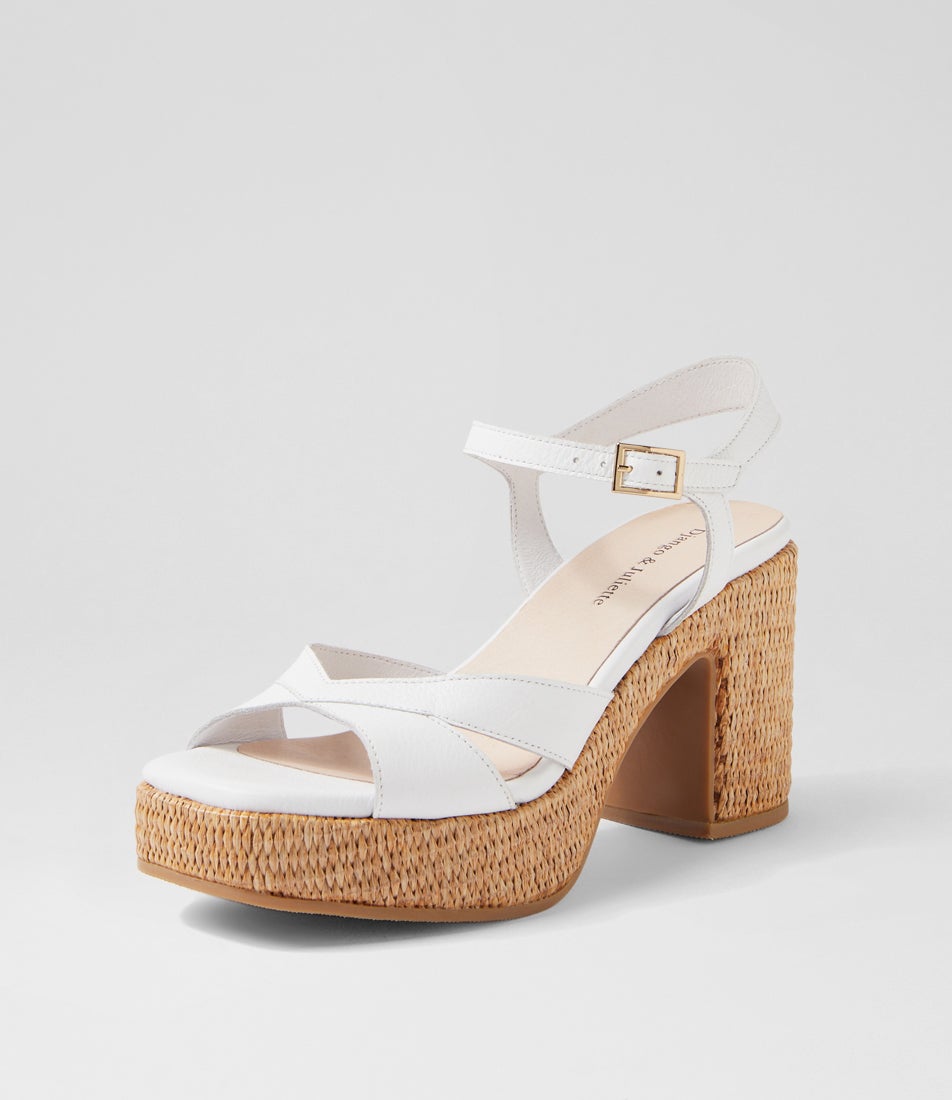 Kuper White Leather Sandals