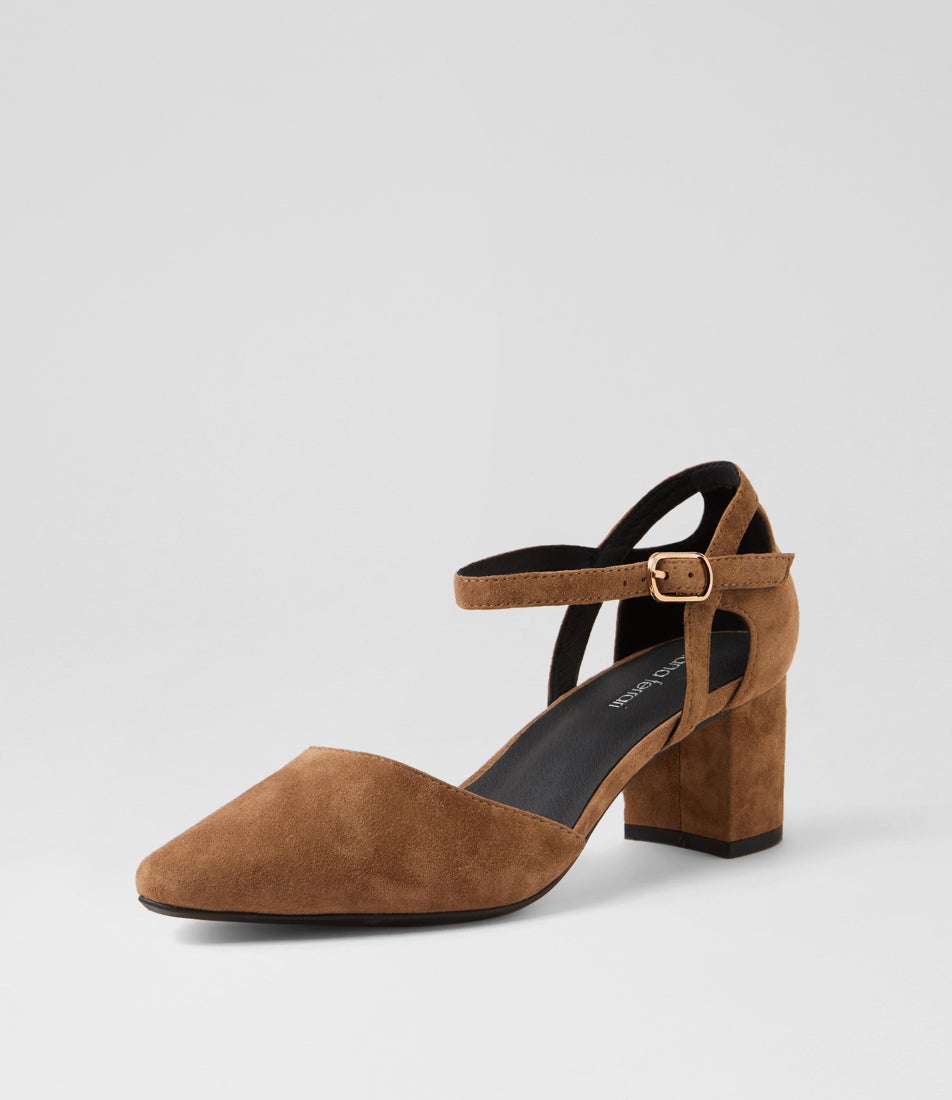 Loctavia Coffee Suede Heels