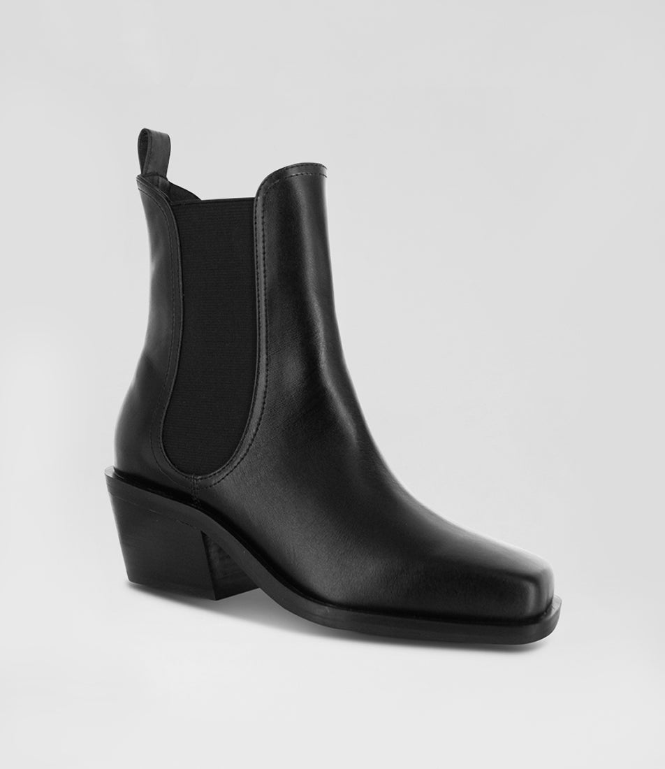Kristen Iii Ebony Leather Chelsea Boots