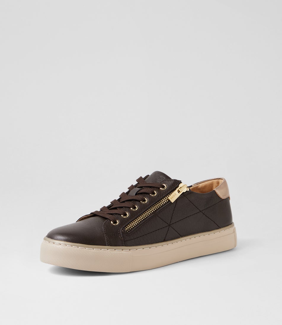 Pryor Xf Choc Champagne Leather Sneakers