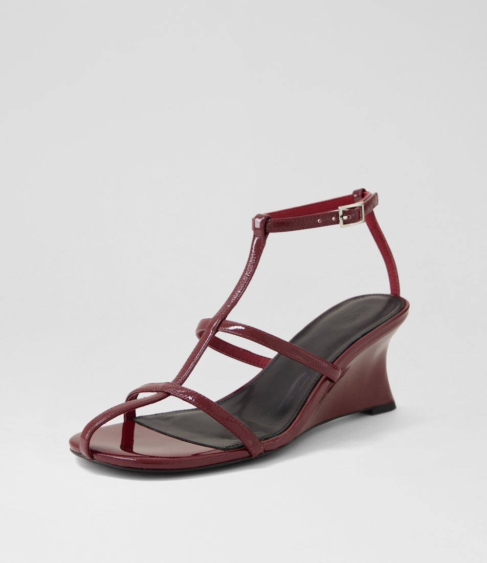 Friyah Burgundy Patent Leather Sandals
