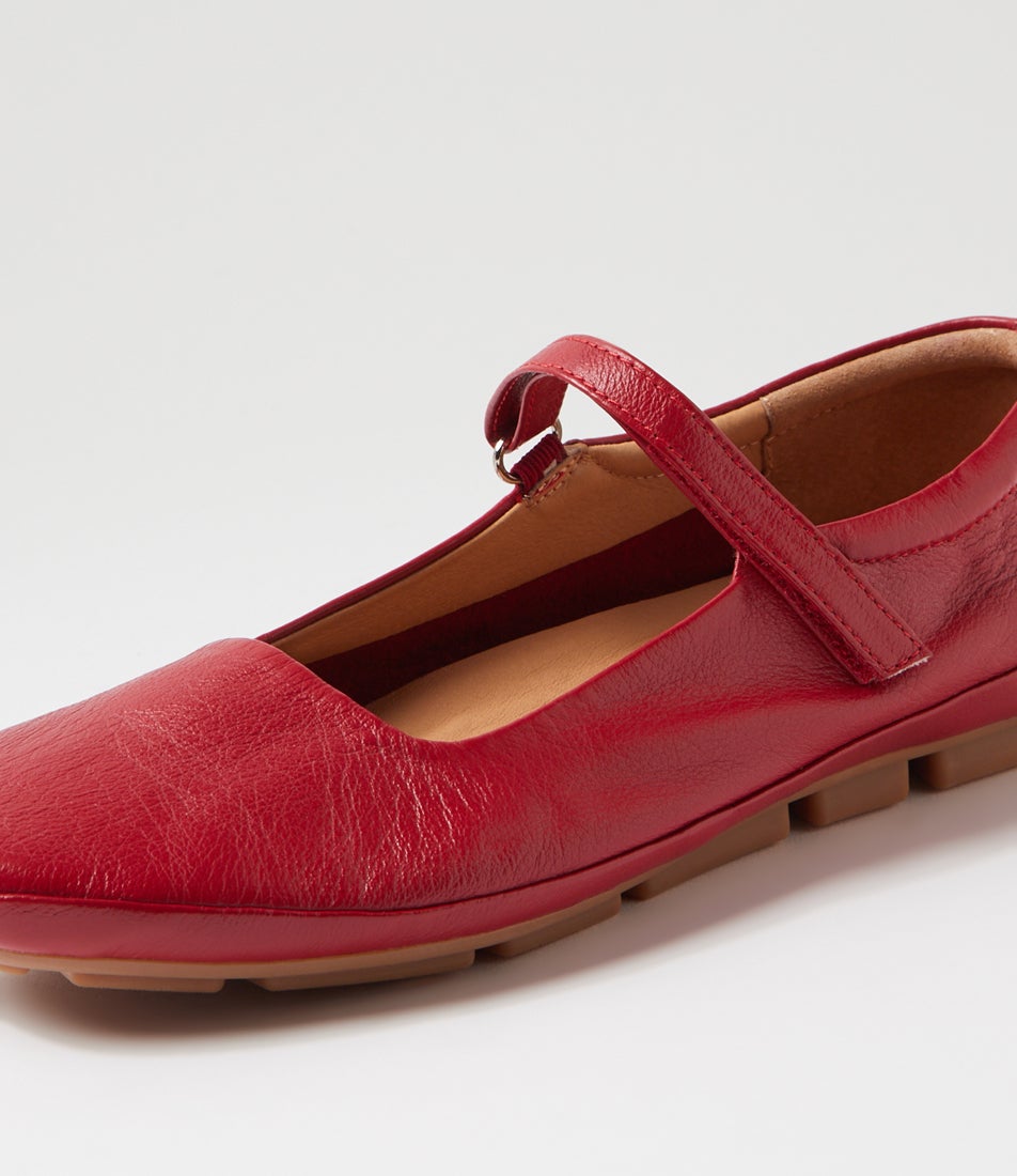 Valuable Dark Red Leather Flats