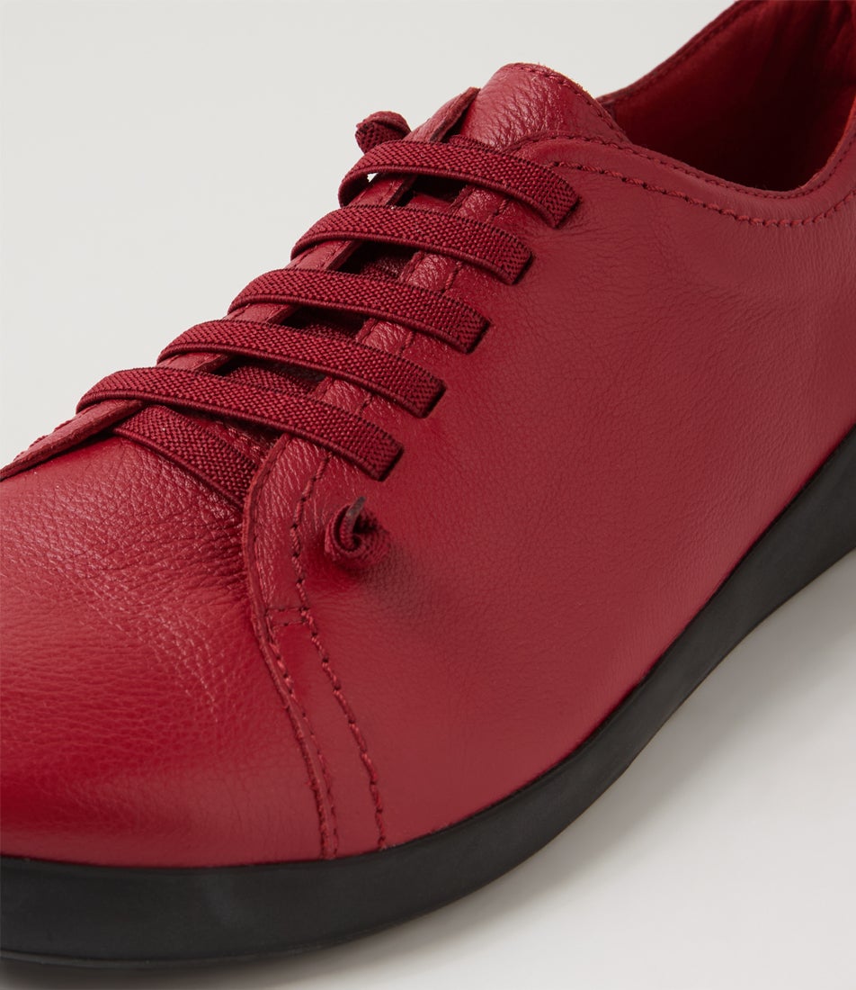 Yelsta Xf Dark Red Leather Flat Shoes