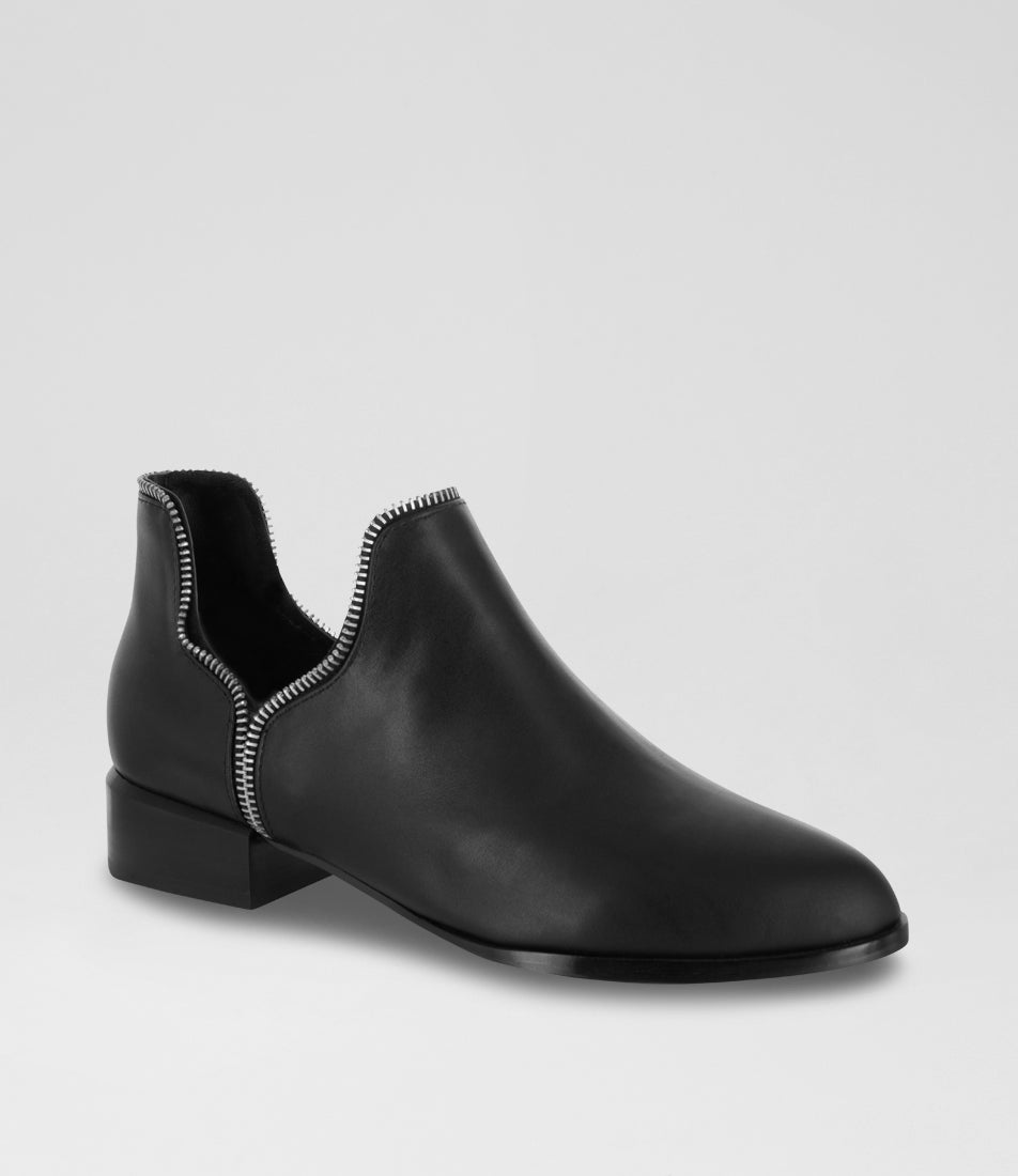 Bailey 7 Black Leather Ankle Boots