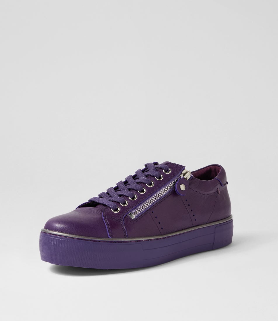Froggy Purple Leather Sneakers