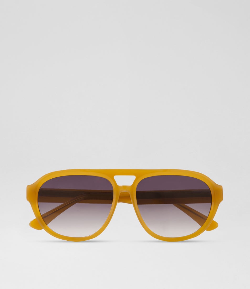 Lou Honey Brown Smoke Gradient Acetate Sunglasses
