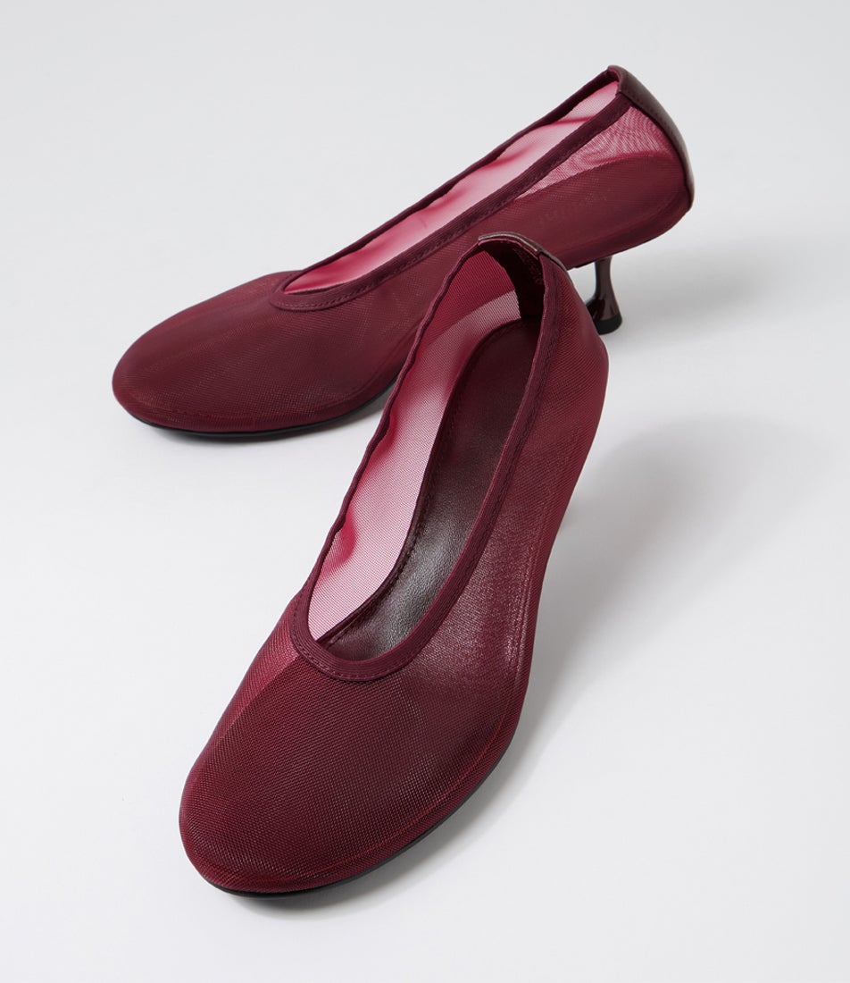 Abright Burgundy Mesh Heels