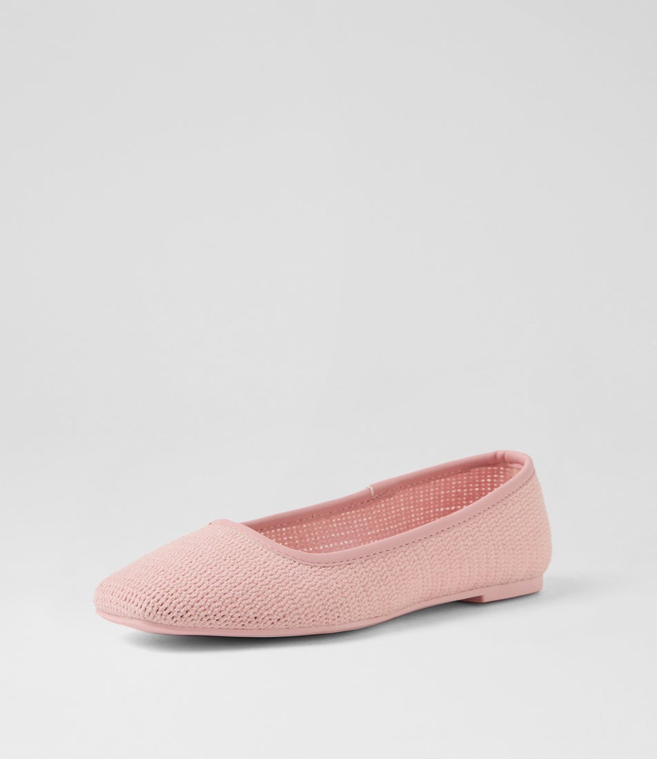 Zardozi Pale Pink Weave Flat Shoes