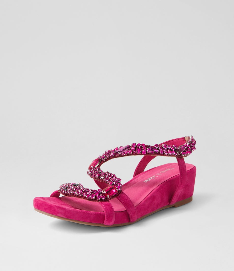 Winnona Fuchsia Suede Sandals