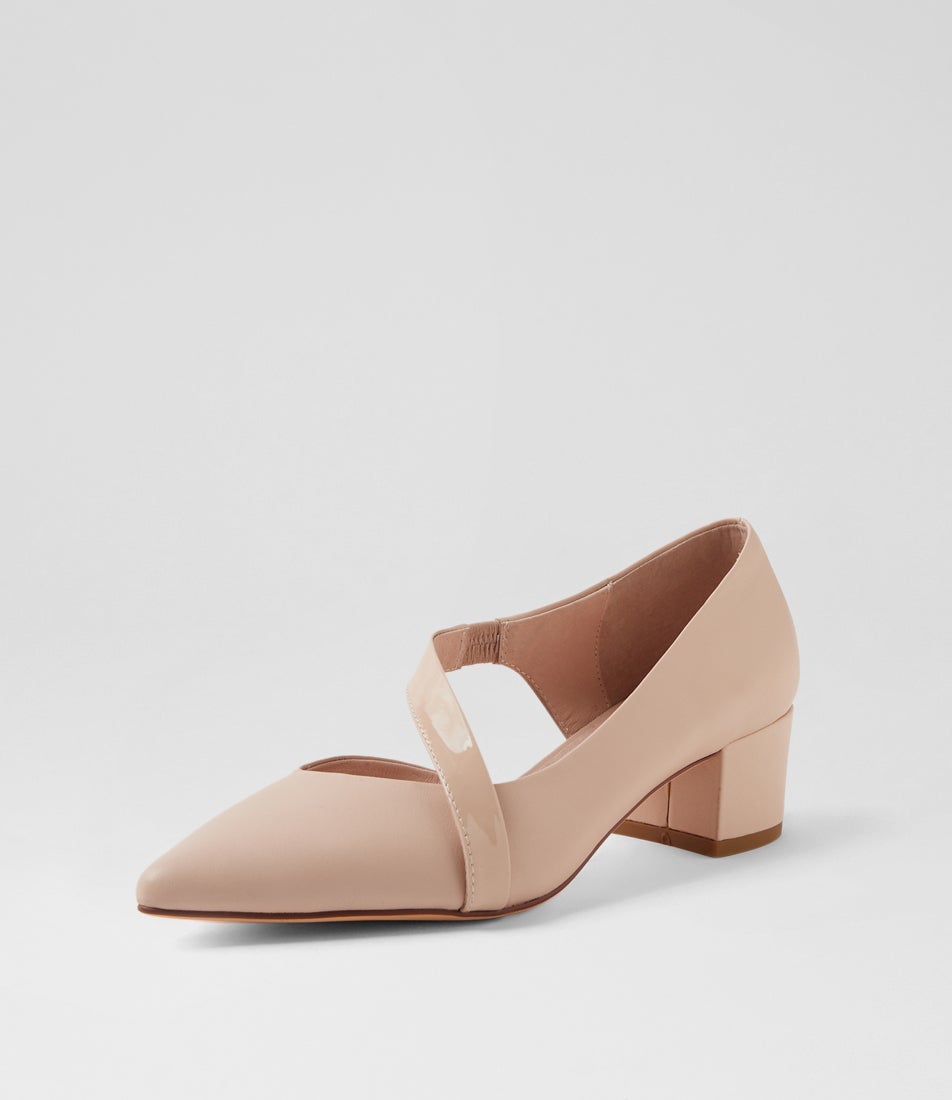 Aresa Nude Leather Patent Heels