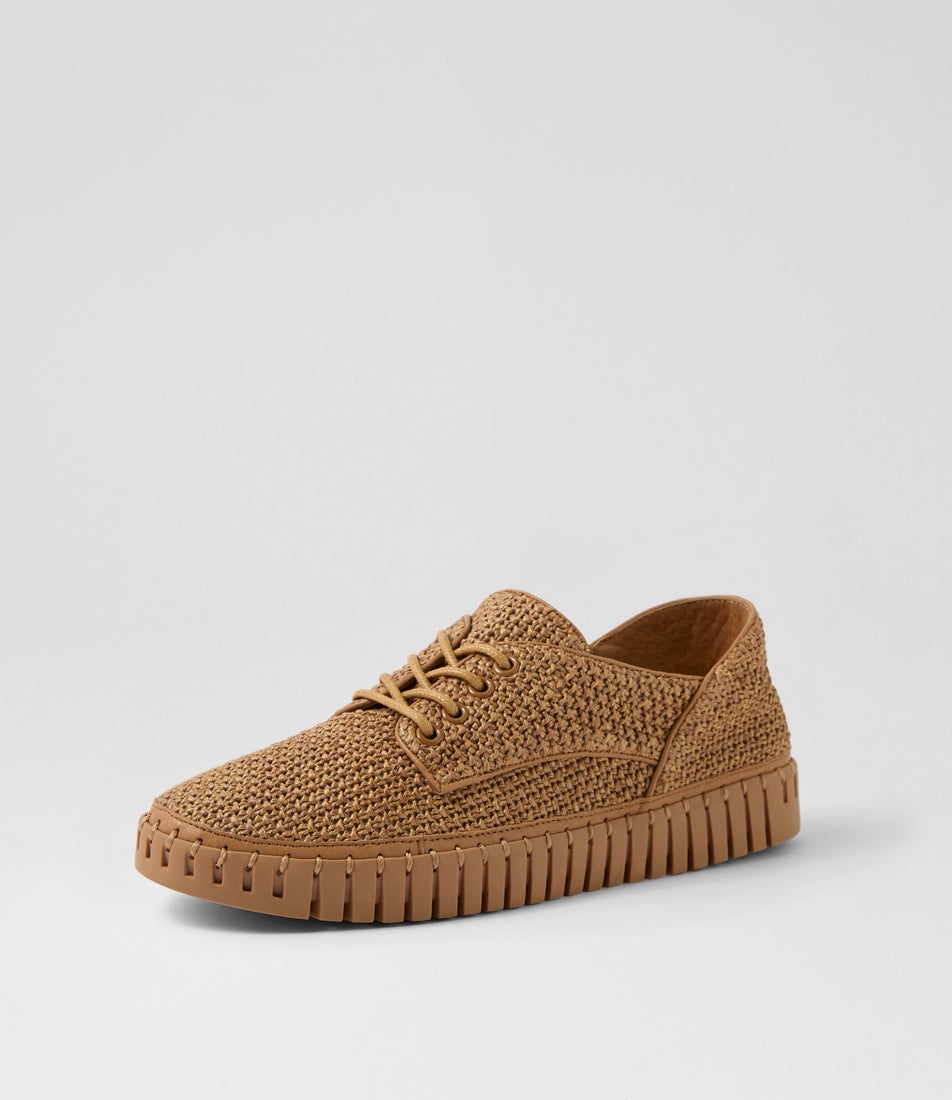Hamburg Coffee Synthetic Raffia Sneakers