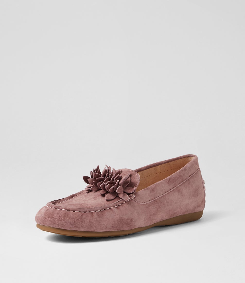 Errin Mauve Suede Flat Shoes