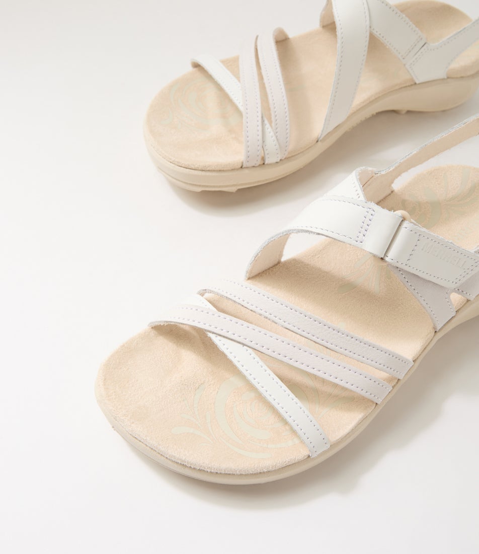Harbor Backstrap White Leather Sandals