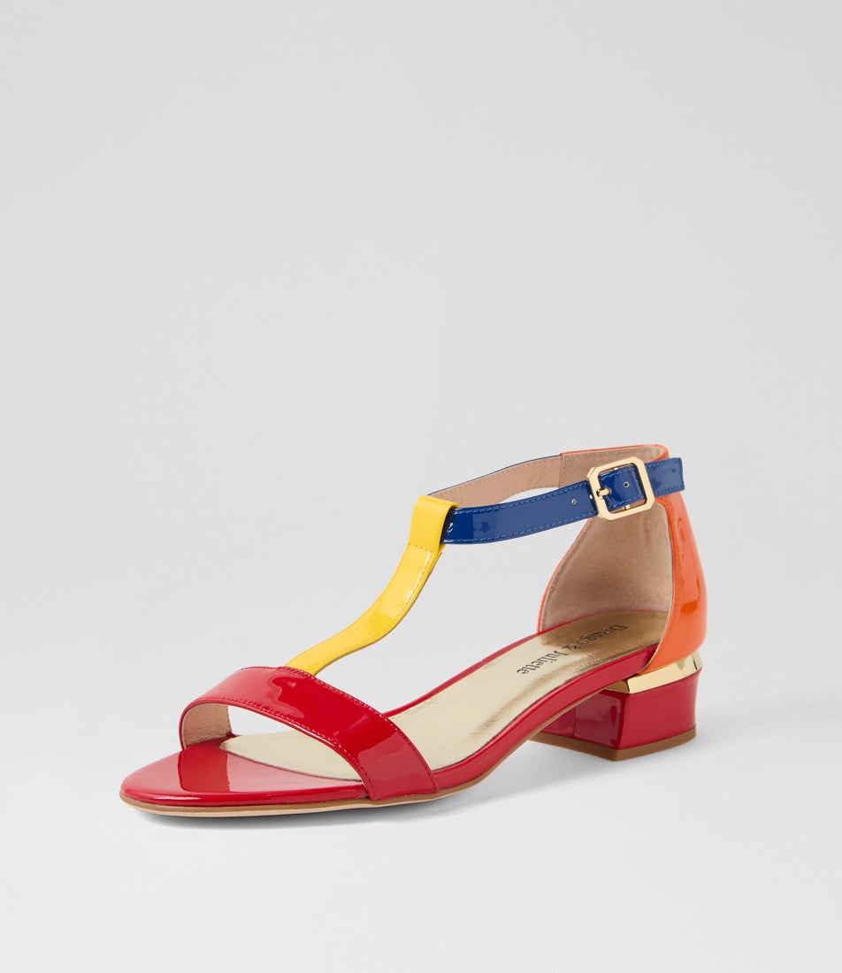 Tiffanis Red Multi Patent Leather Sandals