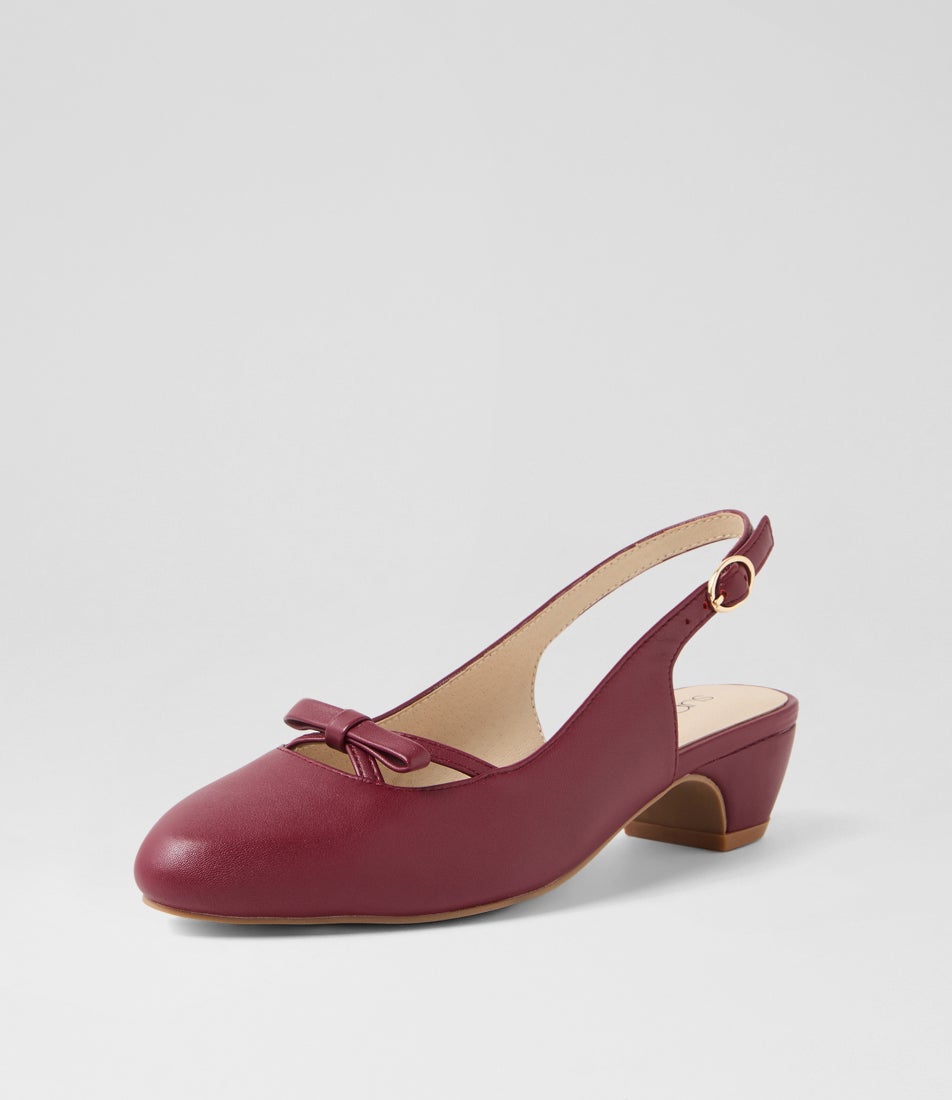 Nalanis Pomegranate Leather Heels