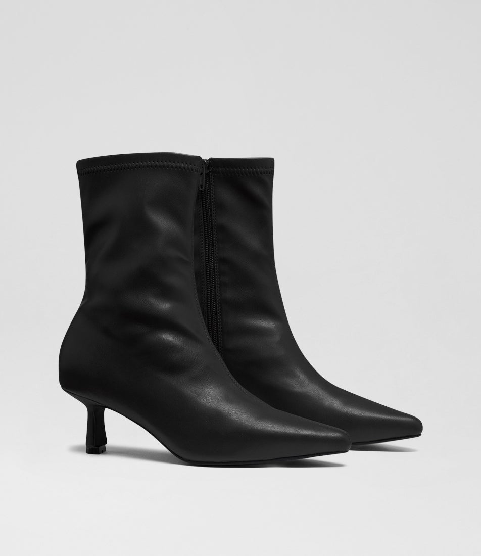 Keely Black Stretch Ankle Boots