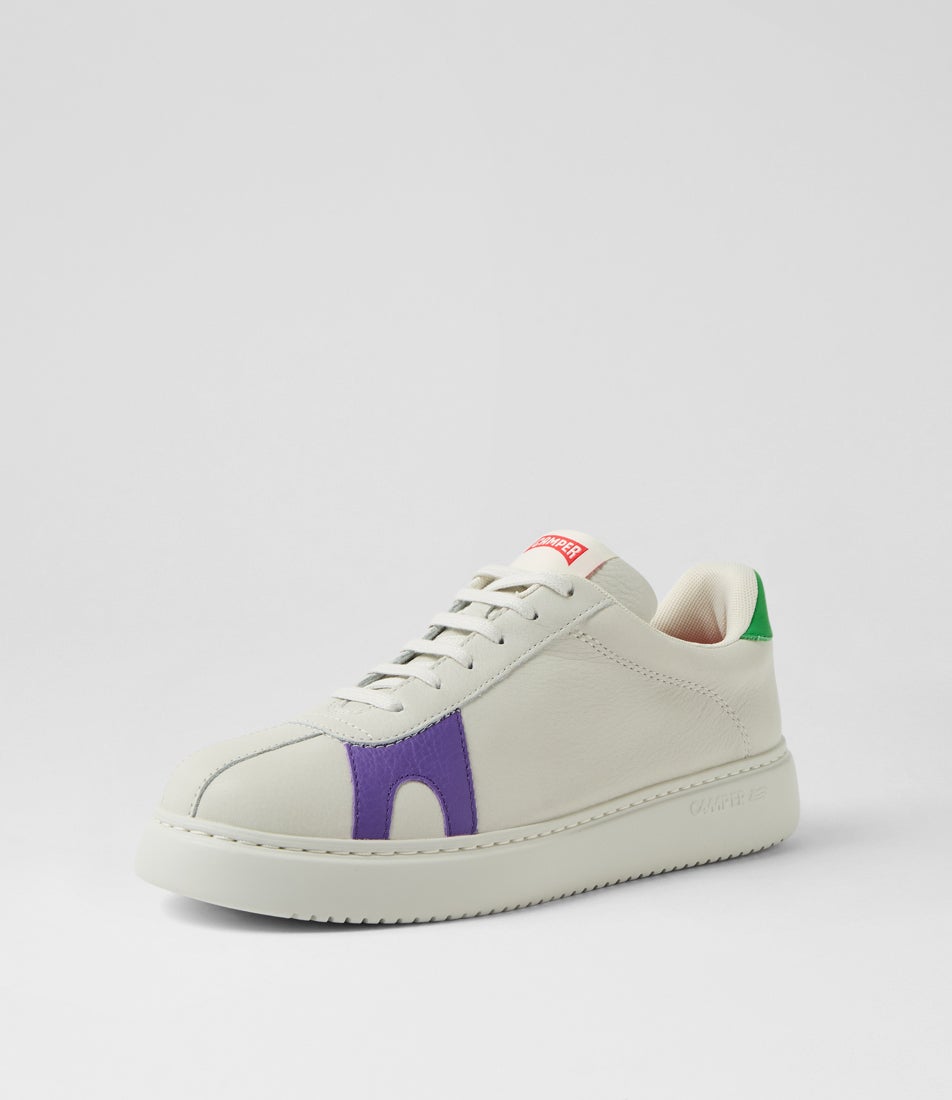 Twins White Purple Multi Leather Sneakers