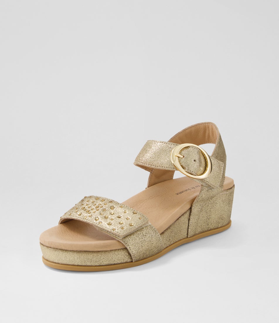 Farrin Old Gold Leather Sandals