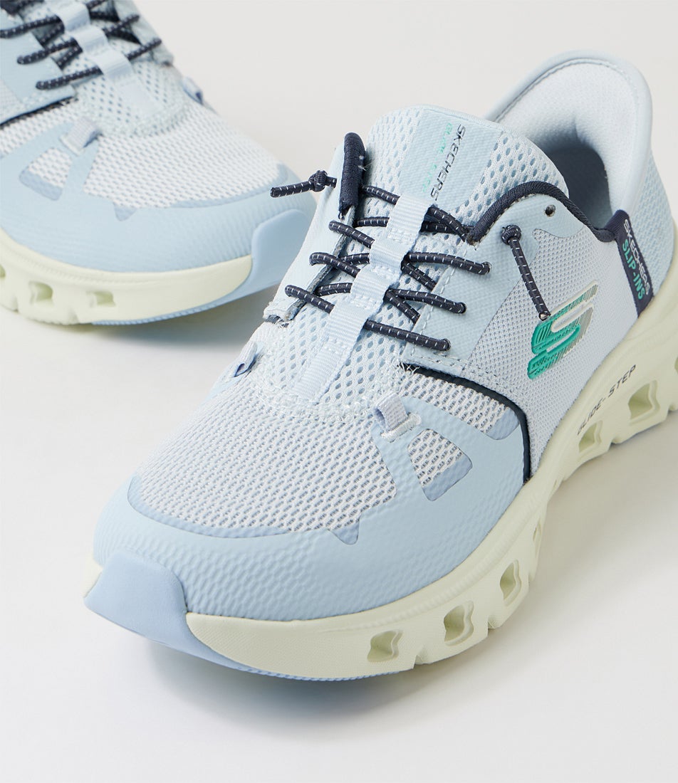 Glide-Step Pro Slip Ins Light Blue Fabric Sneakers