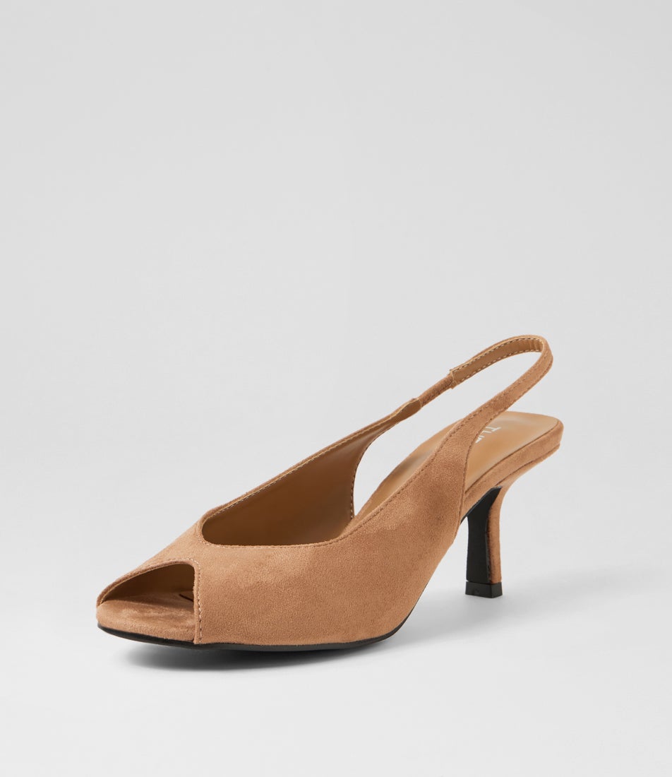 Eager Mocha Microsuede Heels
