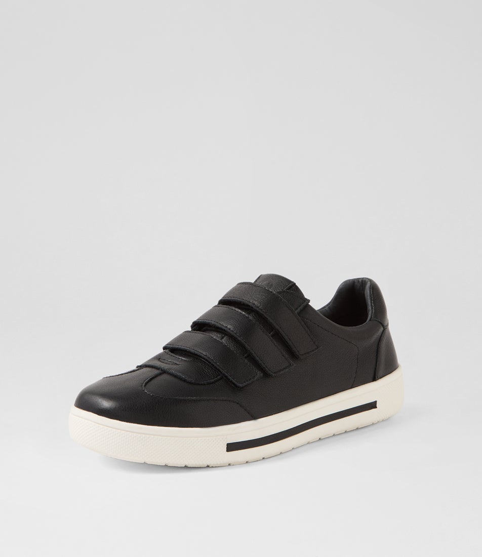 Ems Black White Leather Sneakers