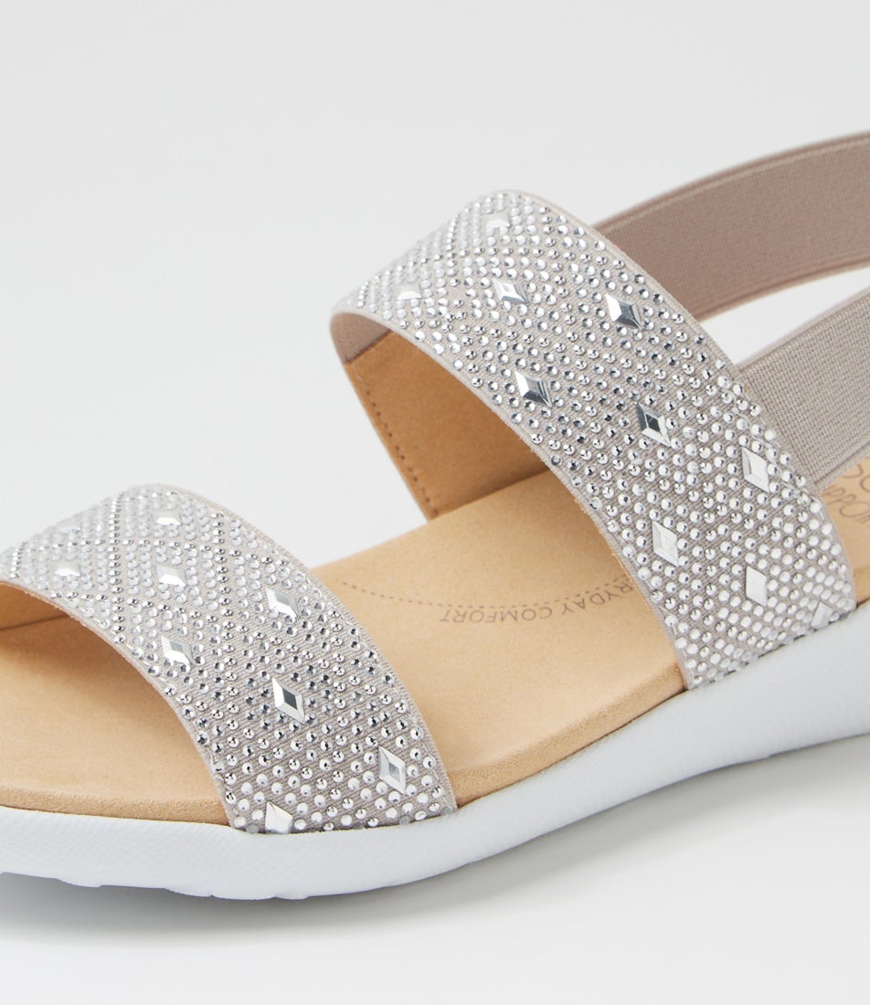 Usaid W Grey Multi Elastic Sandals
