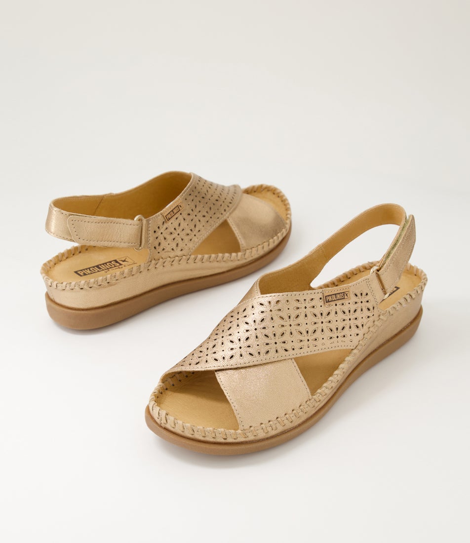 Cadaques 48 Champagne Leather Wedges