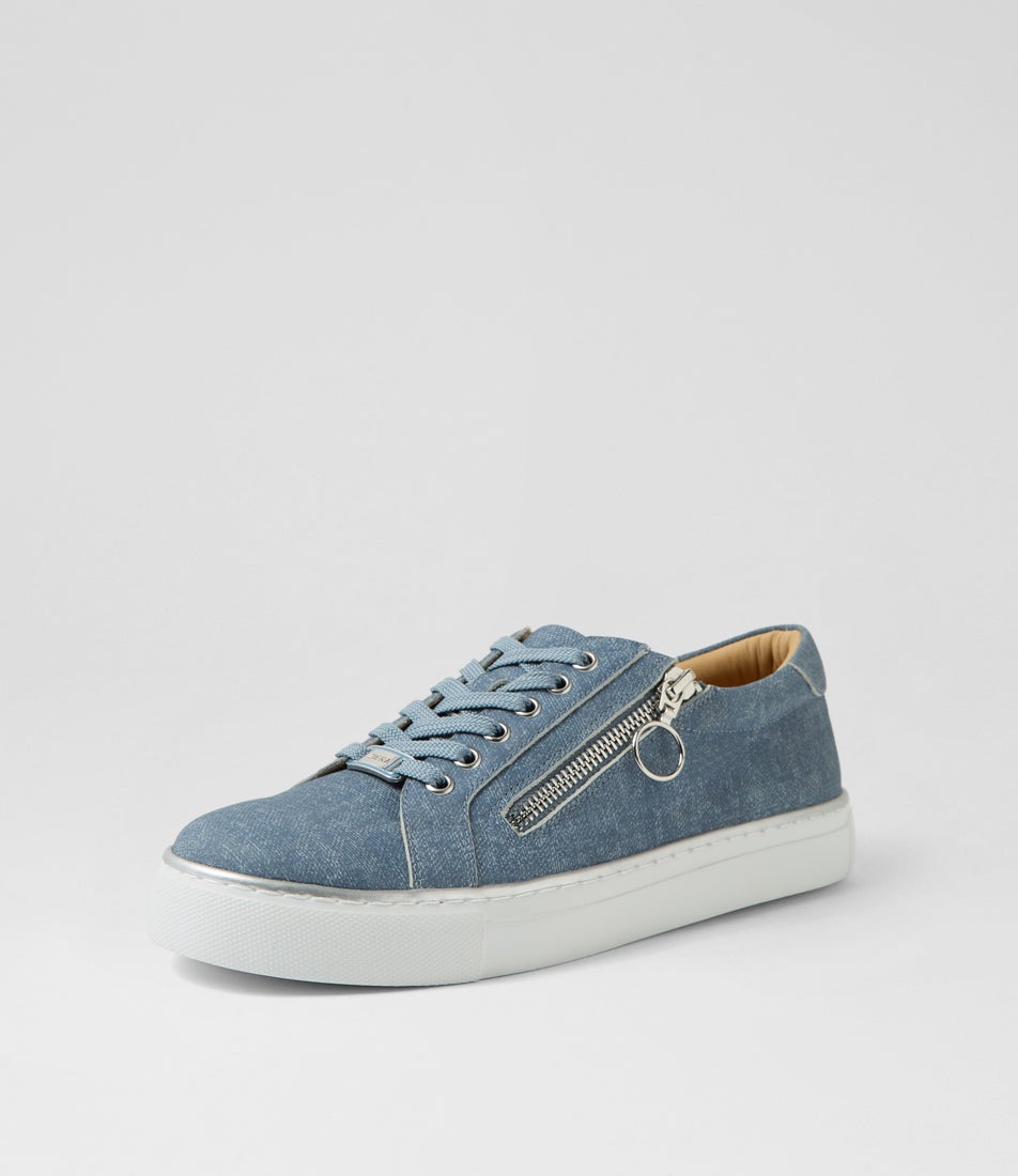 Pamela Xf Blue Denim White Leather Sneakers