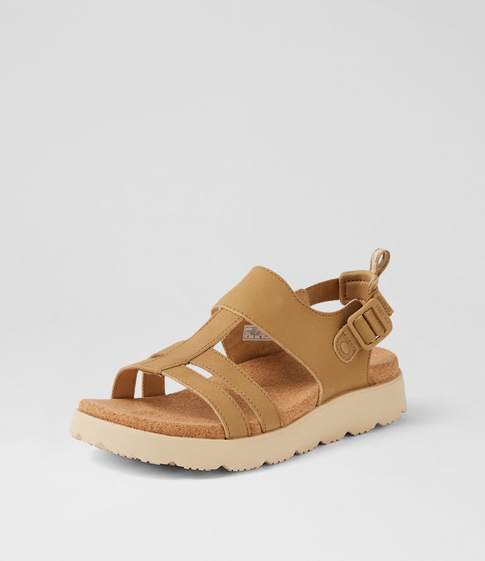 Fleur Backstrap Beaver Leather Sandals