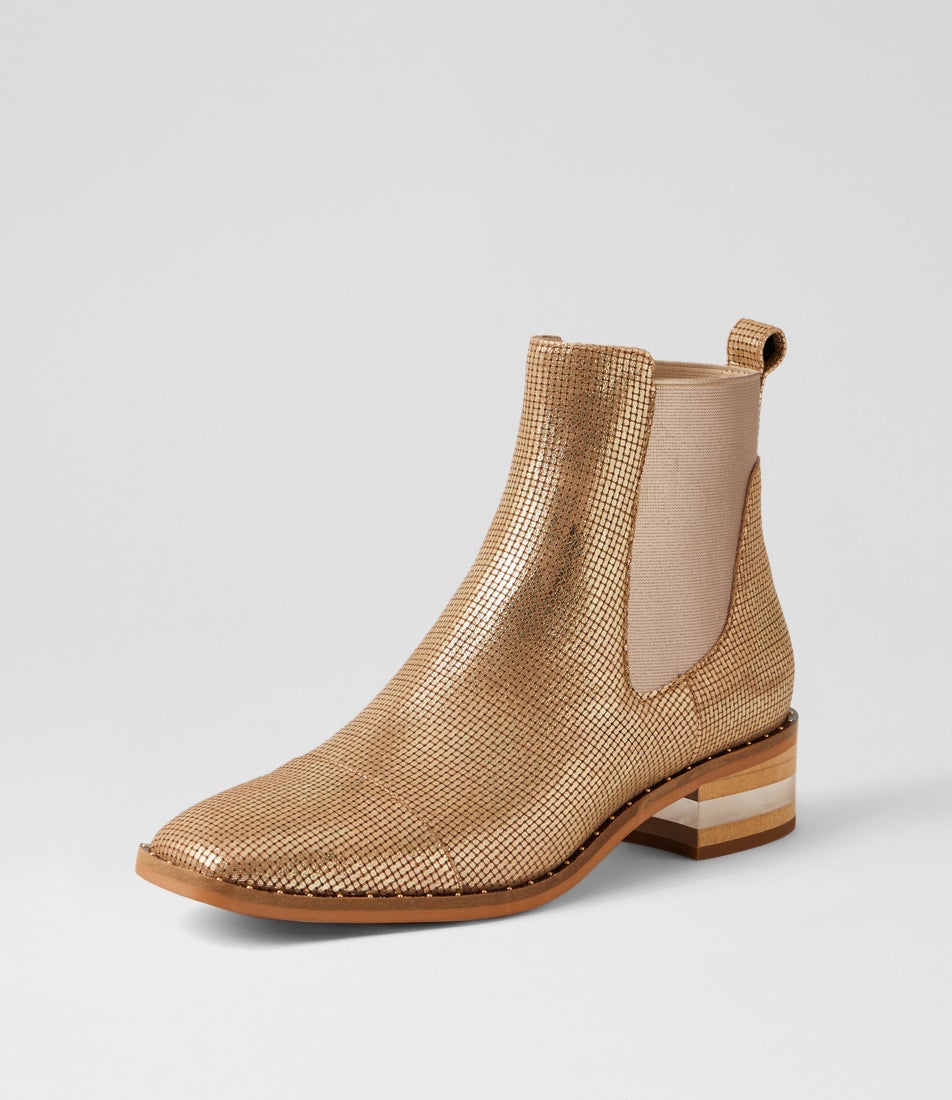 Forda Old Gold Cut Leather Chelsea Boots